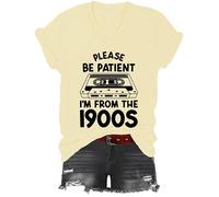 T-shirt vintage avec inscription « I'm from the 1900s Shirt Please Be Patient Im from The 1900s » - T-shirt vintage pour homme et femme, Jaune crémeux., XXL