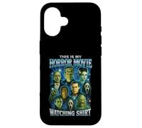 T-Shirt Vintage avec Inscription « This is My Horror Movie Watching Shirt » Coque pour iPhone 16
