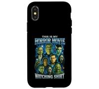 T-Shirt Vintage avec Inscription « This is My Horror Movie Watching Shirt » Coque pour iPhone X/XS