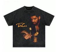 T-shirt vintage bootleg Drake Take Care, tshirt homme chaqueta hombre T-shirt de base,chaqueta hombre T-shirt de base Material: Organic CottonDetails: PatternedFabric: Slight StretchCollar Style: Crew