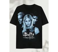 T-shirt vintage délavé Buffy the Vampire Slayer pour hommes, en coton 220g, version ample du Top à col rond manches courtes décontracté, pour les quatre saisons, avec imprimé L,M,S,XL,XXL,XXXLPortrait