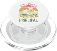 T-Shirt Vintage drôle de Super-héros Principal pour Homme Papa PopSockets PopGrip pour MagSafe