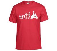 T-shirt vintage Evolution of Vespa Scooter pour homme - T-shirt humoristique des années 90, T-shirt rouge imprimé blanc, XL