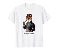 T-Shirt Vintage Fox Stay Clever | Rétro Victorien Steampunk T-Shirt