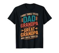 T-shirt vintage « I Have Three Titles Dad And Grandpa » pour la fête des pères T-Shirt