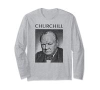 T-shirt vintage Sir Winston Churchill - Timbre postal rétro britannique Manche Longue