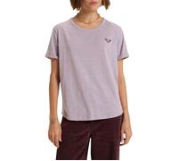 T-shirt violet uni à coupe droite avec col rond et manches courtes S