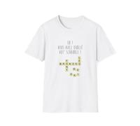 T-Shirt - Vous Avez oublié Votre Scrabble - Les bronzés Font du Ski (FR/ES, Numérique, 36, Taille Normale, Taille Normale, Blanc)