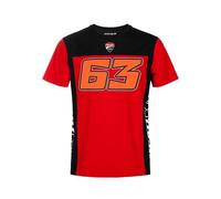 T-Shirt - VR46 - Dual Ducati Corse Francesco Bagnaia 63 - Homme - Rouge - Manches courtes S