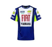 T-shirt VR46 Fiat Yamaha Héritage, Moto GP pour Adulte Bleu Royal S