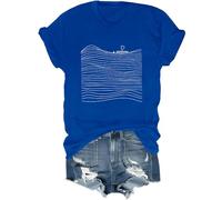 T-shirt « Walking On Waters » - Style bohème - Chrétien - Rétro - Foi chrétienne, bleu marine, L