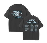 T-Shirt WalkTheLine 2025 World Tour Graphic Supp-ort Unisexe Desire:Unleash T-Shirt en Coton(B-Gray,4XL)