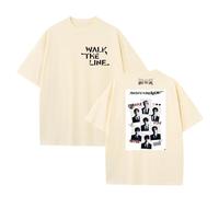 T-Shirt WalkTheLine World Tour 2025 Desire:Unleash Graphic Supp-ort T-Shirt Unisexe en Coton Tendance(A-Beige,L)