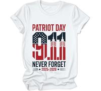 T-shirt « We Will Never Forget 9/11 », chemise de fête nationale du souvenir, Never Forget 9-11 Shirts Femme Homme, blanc, XXL