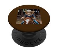 T-shirt western drôle avec chat Cowboy Kitty In The Corral PopSockets PopGrip Adhésif