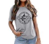 T-shirt « Witches Brew Coffee » - T-shirt d'Halloween pour femme, gris, M