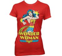 Wonder Woman Officially Licensed Merchandise Girly Tee (Red), X-Large