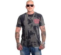 T-shirt Yakuza Herren Crashed Skull Allover Acid, noir, M