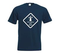T-Shirt - You Shall Not Pass! - Bleu Marine - M - imprimé avec Motif - été - Chemise Amusante - Sport - Loisirs