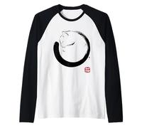 T-shirt zen japonais Purrfect Circle Cat Enzo Manche Raglan