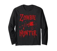 T-Shirt Zombie Hunter Halloween Costume d'éclaboussures de Sang Manche Longue
