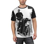 T-shirts 3D drôles cool Steve McQueen Bullitt American Acctor Novelty T-Shirts Streetwear, Noir , M