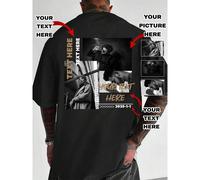 T-shirts à col rond à manches courtes ample pour hommes. Vous pouvez ajouter vos propres photos et textes pour concevoir vos propres t-shirts imprimés exclusifs. Sports L,M,S,XL,XXLTissu tricoté
