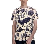 T-shirts à col rond et motif chauve-souris pour homme - Manches courtes - Coupe régulière - T-shirts décontractés et élégants pour hommes, Noir , L
