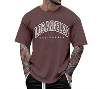 T-shirts à Compression avec Impression Lettre Chemisier Manches Courtes ou Cou T-Shirt Portefeuille Cuir Vertical, marron, XXL
