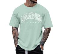 T-shirts à Compression avec Impression Lettre Chemisier Manches Courtes ou Cou T-Shirt Portefeuille Cuir Vertical, Menthe verte, 3XL