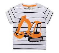T-Shirts à Manches Courtes Garçon Filles Coton Cartoon Animal Summer Top 1-7 Ans