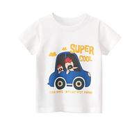 T-Shirts à Manches Courtes Garçon Filles Coton Cartoon Animal Summer Top 1-7 Ans F403B
