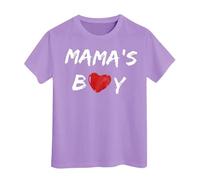 T-Shirts À Manches Courtes Garçon - T-Shirt pour Bébé Garçon Mama's Boy (Purple 3-4 Years)