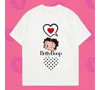 T-shirts à manches courtes graphiques pour femmes d'été, bulles de dialogue en forme de double cœur mignonnes L,M,S,XL,XS,XXLPortraitPolyester