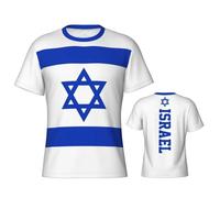 T-Shirts À Manches Courtes Homme Armoiries du Israël Shirts De Course Séchage Rapide Cadeau De La Fête Nationale T-Shirt De Sport Col Rond pour Les Supporters Et Les Tenues Décontractées