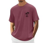 T-Shirts à Manches Courtes Homme Col Rond T Shirt Été Manches Courtes Sportswear, Amazon Mon Compte - Coton Grande Taille Slim Fit Tshirt Golf Pas Cher Haut Top(Le vin,L)