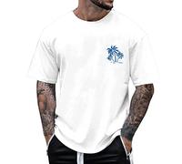 T-Shirts à Manches Courtes Homme Col Rond- T Shirt Sport Imprimé Cocotier D'été Décontracté Comfortable Top Classiques Ample Doux Chic De Tous Les Jours Passe-Partout Plage Vacances Haut