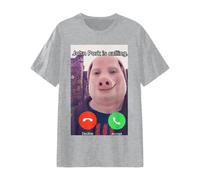 T-Shirts à Manches Courtes Homme Femme Imprimé Lettres John Pork is Calling Shirt Unisexe Créatif T Shirt Drole Moche I Love Tshirt Oversize de Sport Décontracté Ete Tops Grande Taille Haut Col Rond
