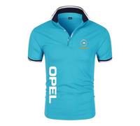 T-Shirts à Manches Courtes Homme O.P.E.L, Tennis Golf Sport Po.lo Tshirt Respirant, Hauts Casual Décontractés pour D'extérieur, Shirt(Blue,XXL)