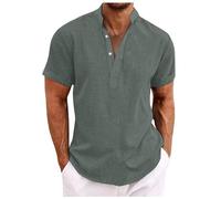 T-Shirts à Manches Courtes Homme Slim- Chemise Col Mao Ete Décontractée Couleur Unie Chic Haut Classiques Ample Comfortable Simple Top Tous Les Jours Passe-Partout Golf Sport Respirante Blouse