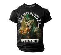 T-Shirts à Manches Courtes Homme Vert pour Saint Patrick - Tee Shirt Humour avec Imprimé Lutin et Message Drôle pour 17 Mars, T Shirt St Patrick Irlande Col Rond, Haut Festif et Respirant Décontracté