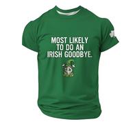 T-Shirts à Manches Courtes Homme Vert pour Saint Patrick - Tee Shirt Humour avec Imprimé Lutin et Message Drôle pour 17 Mars, T Shirt St Patrick Irlande, Haut Décontracté et Respirant pour Sport