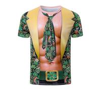 T-Shirts à Manches Courtes Homme Vert pour Saint Patrick - Tee Shirt Humour avec Imprimé Muscle ou Chat pour 17 Mars, T Shirt St Patrick Irlande Col Rond, Haut Festif Stretch Décontracté pour Sport