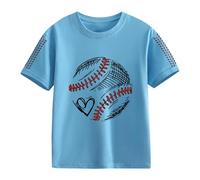 T-shirts à manches courtes pour et filles pour le printemps, et, impression créative de baseball 2D, rétro personnalisé, ample et confortable, t-shirts décontractés à manches courtes t-shirt bébé