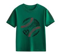 T-shirts à manches courtes pour et filles pour le printemps, et, impression créative de baseball 2D, rétro personnalisé, ample et confortable, t-shirts décontractés à manches courtes t-shirt bébé