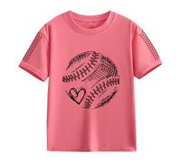 T-shirts à manches courtes pour et filles pour le printemps, et, impression créative de baseball 2D, rétro personnalisé, ample et confortable, t-shirts décontractés à manches courtes t-shirt bébé