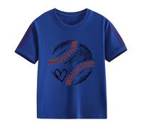 T-shirts à manches courtes pour et filles pour le printemps, et impression créative de baseball 2D, rétro personnalisé, ample et confortable, t-shirts décontractés à manches courtes t-shirt bébé