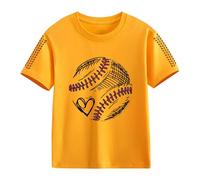 T-shirts à manches courtes pour et filles pour le printemps, et impression créative de baseball 2D, rétro personnalisé, ample et confortable, t-shirts décontractés à manches courtes t-shirt bébé