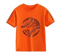 T-shirts à manches courtes pour et filles pour le printemps, et, impression créative de baseball 2D, rétro personnalisé, ample et confortable, t-shirts décontractés à manches courtes t-shirt bébé