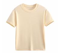 T-shirts à manches courtes pour fille - Col rond - 5 à 14 ans - Pour bébé fille, beige, 10-11 ans